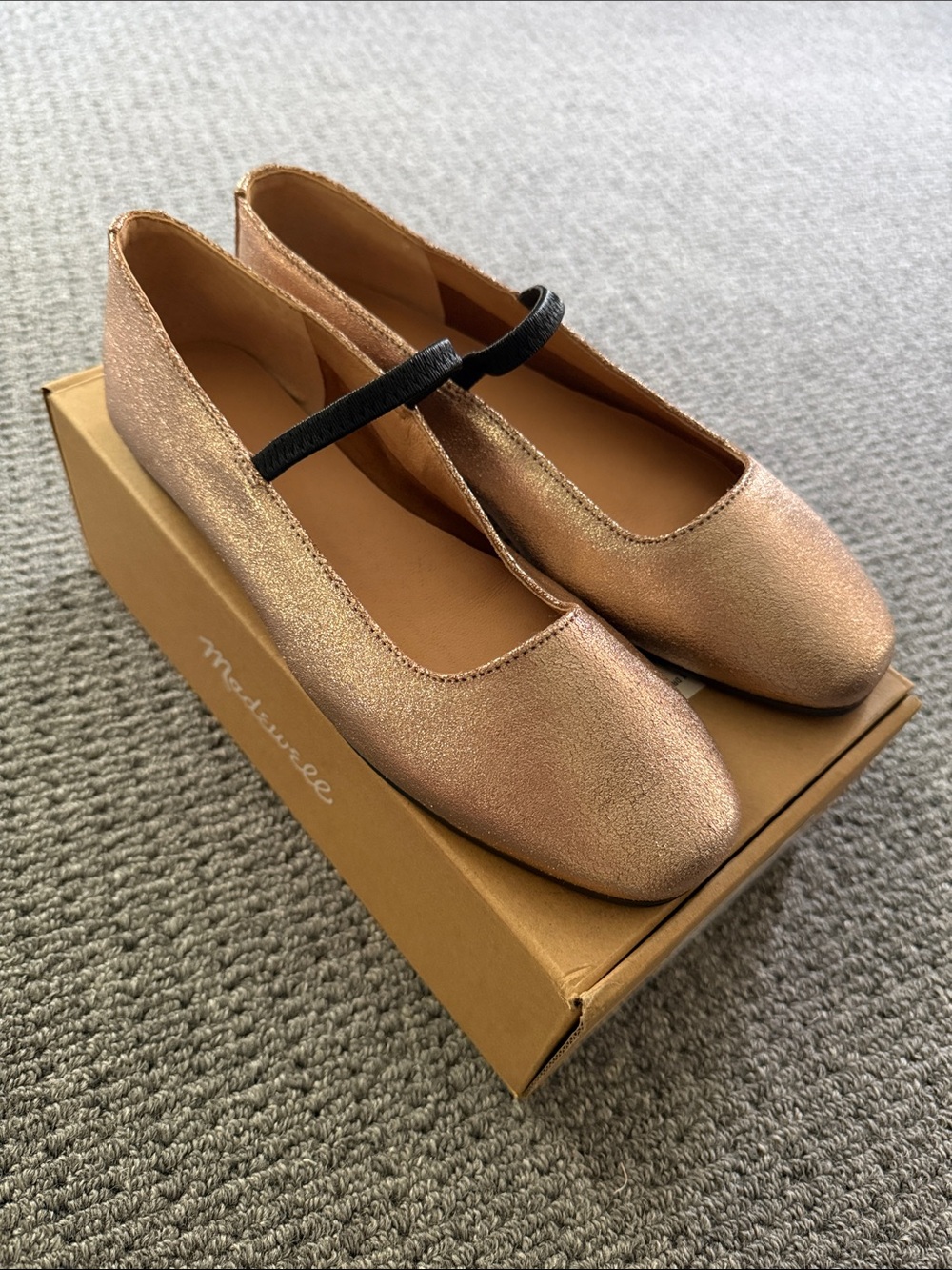 Madewell The Greta Ballet Flat, Rose Gold metallic, SZ 7.5